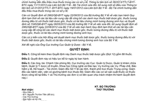 Quyết định 234/QĐ-BYT công bố danh mục thuốc biệt dược gốc 2015