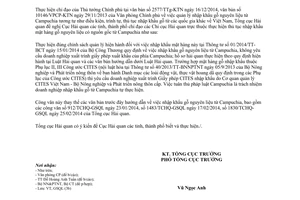 Công văn 28/TCHQ-GSQL năm 2015 cơ chế quản lý nhập khẩu gỗ từ Campuchia