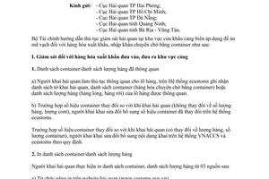Công văn 195/BTC-TCHQ 2015 giám sát hải quan tại khu vực cửa khẩu cảng biển áp dụng đề án mã vạch