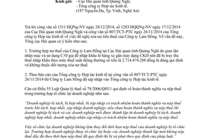 Công văn 100/TCHQ-TXNK năm 2015 nợ thuế do sáp nhập doanh nghiệp