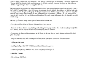 Công văn 025/XNK-XXHH 2015 nộp hồ sơ đăng ký nhập khẩu qua Internet