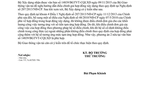 Công văn 45/BXD-KTXD hướng dẫn điều chỉnh giá hợp đồng xây dựng