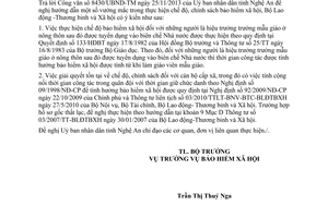 Công văn 117/LĐTBXH-BHXH 2015 thực hiện chế độ bảo hiểm xã hội