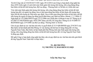 Công văn 119/LĐTBXH-BHXH 2015 về cách tính lương hưu