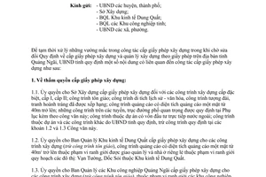 Công văn 194/UBND-CNXD thực hiện cấp giấy phép xây dựng Quảng Ngãi 2015