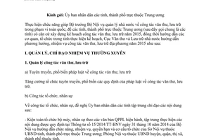 Công văn 29/VTLTNN-NVĐP hướng dẫn phương hướng nhiệm vụ công tác văn thư lưu trữ 2015