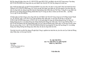 Công văn 18/BXD-KHCN 2015 QCVN 06:2010/BXD An toàn cháy cho nhà và công trình