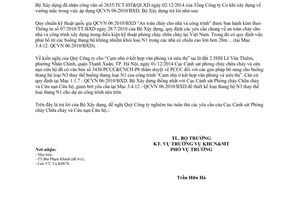 Công văn 19/BXD-KHCN 2015 QCVN 06:2010/BXD An toàn cháy cho nhà và công trình