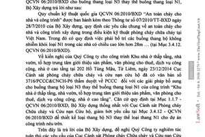 Công văn 21/BXD-KHCN 2015 hướng dẫn áp dụng QCVN 06:2010/BXD cho buồng thang loại N3