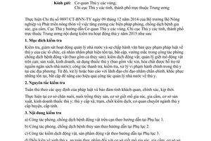 Công văn 101/TY-TTr.PC hướng dẫn nội dung kiểm tra hoạt động thú y 2015