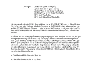 Công văn 272/UBND-ĐTMT 2015 tổ chức thực hiện Luật Xây dựng 2014