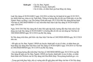 Công văn 74/SXD-QLHDXD 2015 thực hiện Luật Xây dựng và Văn bản 3482/BXD-HĐXD tỉnh Hòa Bình