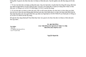 Công văn 02/BXD-QLN 2015 quản lý cho thuê bán nhà ở cũ thuộc sở hữu nhà nước