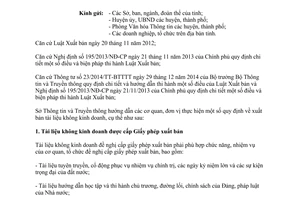 Công văn 27/STTTT-BCXB hướng dẫn quy định xuất bản tài liệu không kinh doanh Nam Định 2015