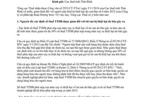 Công văn 262/TCT-PC 2015 miễn giảm thuế người nộp thuế bị thiệt hại do thiên tai