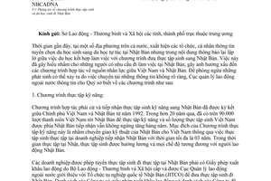 Công văn 117/QLLĐNN-NBCAĐNA thông tin chương trình thực tập sinh du học sinh đi Nhật Bản 2015