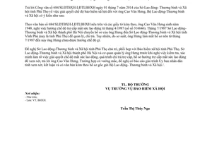 Công văn 323/LĐTBXH-BHXH 2015 giải quyết chế độ bảo hiểm xã hội