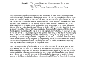 Công văn 265/BTP-KHTC 2015 hướng dẫn thực hiện biểu mẫu báo cáo thống kê điện tử