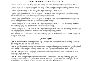 Quyết định 04/2015/QĐ-UBND xây dựng tổ chức hoạt động Trạm cân đối chứng Bình Thuận