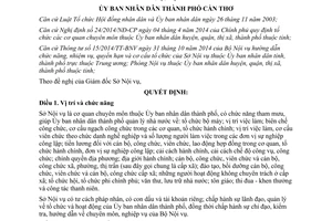 Quyết định 05/2015/QĐ-UBND chức năng nhiệm vụ quyền hạn cơ cấu tổ chức Sở Nội vụ Cần Thơ