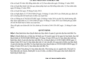 Quyết định 05/2015/QĐ-UBND quản lý giá Bến Tre