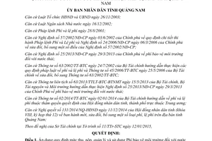 Quyết định 410/QĐ-UBND 2015 thu nộp Phí bảo vệ môi trường nước thải sinh hoạt Quảng Nam
