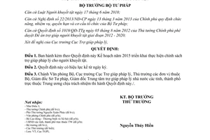 Quyết định 241/QĐ-BTP 2015 thực hiện chính sách trợ giúp pháp lý cho người khuyết tật