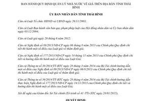 Quyết định 02/2015/QĐ-UBND Quy định quản lý nhà nước giá Thái Bình
