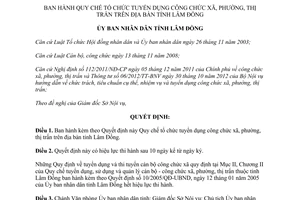Quyết định 10/2015/QĐ-UBND quy chế tuyển dụng công chức xã phường thị trấn Lâm Đồng