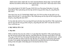 Kế hoạch 189/KH-UBND 2015 Đề án Đẩy mạnh phong trào học tập suốt đời trong gia đình Kon Tum