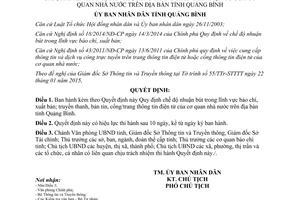 Quyết định 06/2015/QĐ-UBND nhuận bút báo chí xuất bản truyền thanh trang thông tin điện tử Quảng Bình