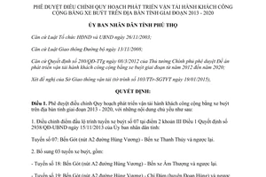 Quyết định 258/QĐ-UBND 2015 Quy hoạch phát triển vận tải hành khách xe buýt Phú Thọ 2013 2020