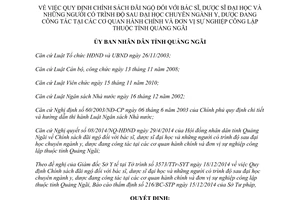 Quyết định 06/2015/QĐ-UBND Chính sách đãi ngộ bác sĩ dược sĩ người có trình độ sau đại học Quãng Ngãi