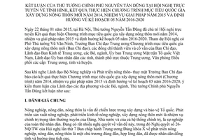 Thông báo 39/TB-VPCP 2015 mục tiêu quốc gia xây dựng nông thôn mới 2014 2015 2016 2020