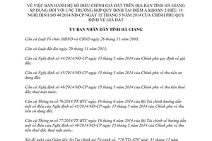 Quyết định 04/2015/QĐ-UBND hệ số điều chỉnh giá đất Hà Giang