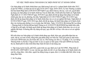 Chỉ thị 06/CT-UBND 2015 triển khai thi hành biện pháp xử lý hành chính Thanh Hóa