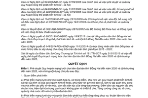 Quyết định 319/QĐ-UBND phê duyệt Quy hoạch mạng lưới chợ Đồng Nai đến 2020 định hướng 2025