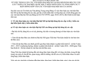 Thông báo 194-TB/TW 2015 kết luận của Bộ Chính trị về tổng hợp ý kiến đóng góp văn kiện Đại hội XII
