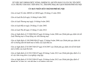 Quyết định 638/QĐ-UBND 2015 cơ cấu tổ chức Trung tâm Xúc tiến Đầu tư Thương mại Du lịch Hà Nội