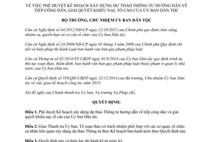Quyết định 85/QĐ-UBDT 2015 xây dựng dự thảo Thông tư hướng dẫn tiếp công dân giải quyết khiếu nại