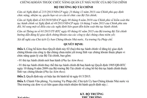Quyết định 228/QĐ-BTC 2015 thủ tục hành chính đăng ký giao dịch chứng khoán công ty đại chúng chưa niêm yết
