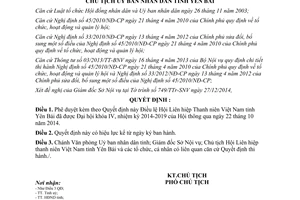 Quyết định 205/QĐ-UBND 2015 phê duyệt Điều lệ Hội Liên hiệp Thanh niên Việt Nam tỉnh Yên Bái