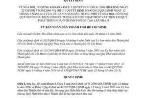 Quyết định 07/2015/QĐ-UBND điều kiện cho đối tượng có thu nhập thấp vay tiền xây nhà Hồ Chí Minh