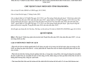 Quyết định 492/QĐ-UBND 2015 phát triển du lịch Thanh Hóa 2025 2030