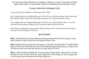 Quyết định 81/QĐ-UBND 2015 Phòng chống lụt bão ứng phó bão mạnh giảm nhẹ thiên tai Kon Tum