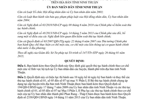 Quyết định 13/2015/QĐ-UBND thủ tục hành chính theo cơ chế một cửa lĩnh vực hộ tịch Ninh Thuận