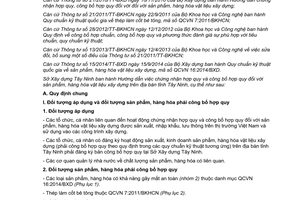 Hướng dẫn 228/HD-SXD chứng nhận hợp quy sản phẩm hàng hóa vật liệu xây dựng Tây Ninh 2015