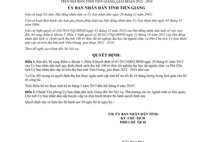 Quyết định 03/2015/QĐ-UBND sửa đổi Quyết định 01/2013/QĐ-UBND về thu hút trí thức Tiền Giang