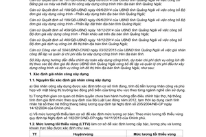 Hướng dẫn 169/HD-SXD 2015 điều chỉnh dự toán xây dựng công trình dịch vụ công ích đô thị Quảng Ngãi