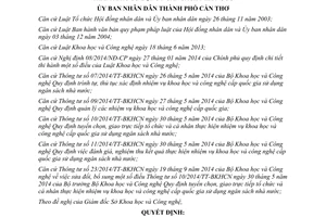 Quyết định 07/2015/QĐ-UBND quản lý nhiệm vụ khoa học công nghệ sử dụng ngân sách nhà nước Cần Thơ